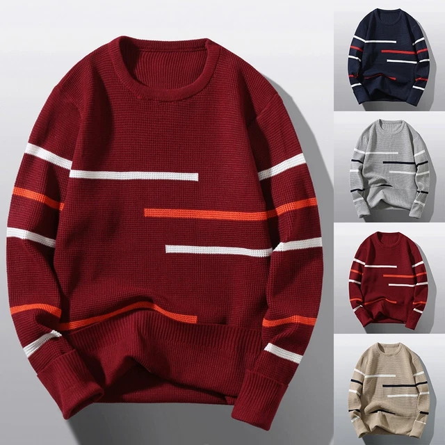Maglione a maniche lunghe da uomo caldo ed elegante lavorato a maglia collo sott