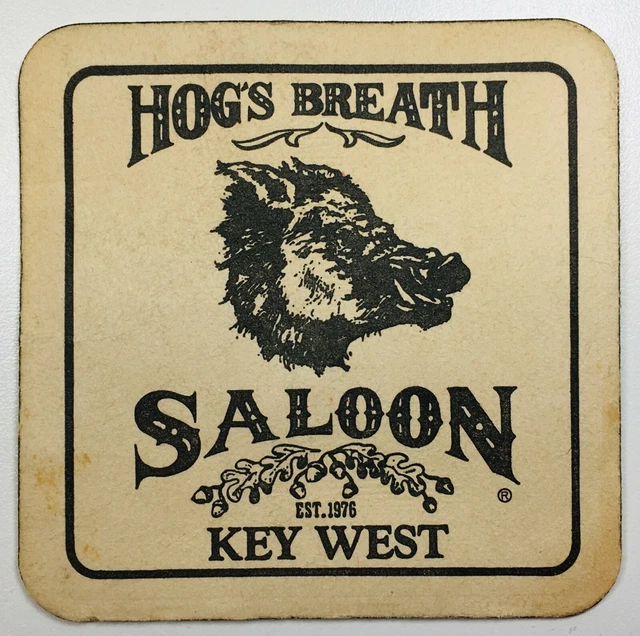 Hog's Breath Saloon Drink Coaster Key West, FL Vintage