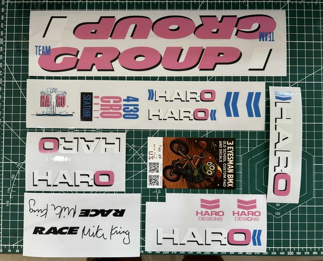 Autocollants Décalcomanies BMX Haro Groupe 1c 1991 - Neuf Repro