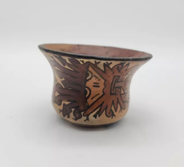Pre-Columbian NAZCA Polychrome Painted Pottery BOWL Shaman