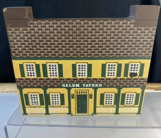 SALEM TAVERN, NC, Painted Wood Shelf Sitter by The Cat's Meow ©1991 -5"L x 4.5"H