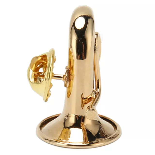 Brass Miniature Tuba Shaped Lapel Brooch Pin Elegant Mini Musical Brooch For DP3