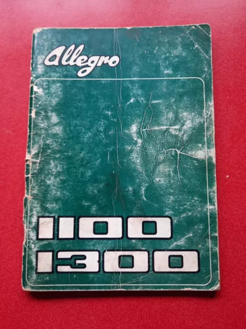 Vintage Austin Allegro 1100/1300 Drivers Handbook 1975