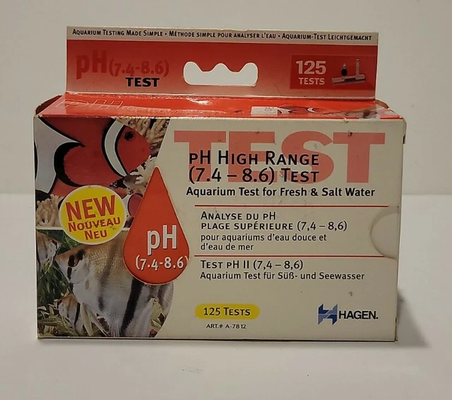 HAGEN PH RANGE pH Test Kit 125 Aquarium Tests for Freshwater Saltwater