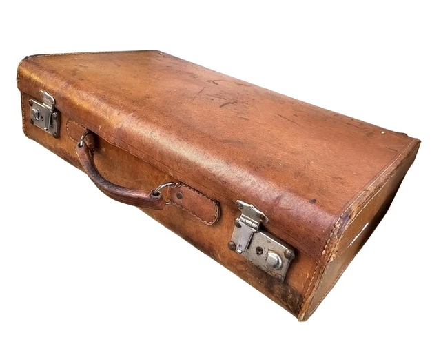 ANTIGUA MALETA DE cuero Old leather suitcase EUR 55,00 PicClick ES