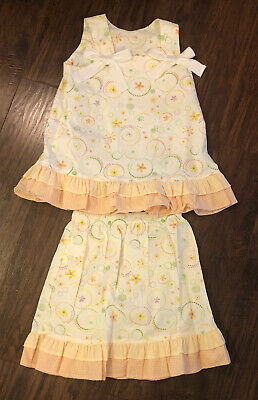 Hannah Kate Girls Two Piece Spring Outfit Sz 5 Nwot Floral Gingham
