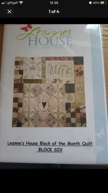 Edredón Leannes House de Leanne Beasley bloque del mes parte 6 patrón de papel
