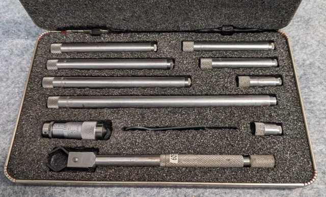 Starrett No. 823 inside micrometer set .001” x 1.5” - 8” range