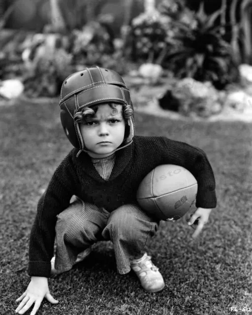 8x10 Print Shirley Temple Cute Football Player #STFB
