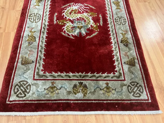 2' x 3'1" Chinese Dragon Oriental Rug - Hand Made - 100% Silk 2