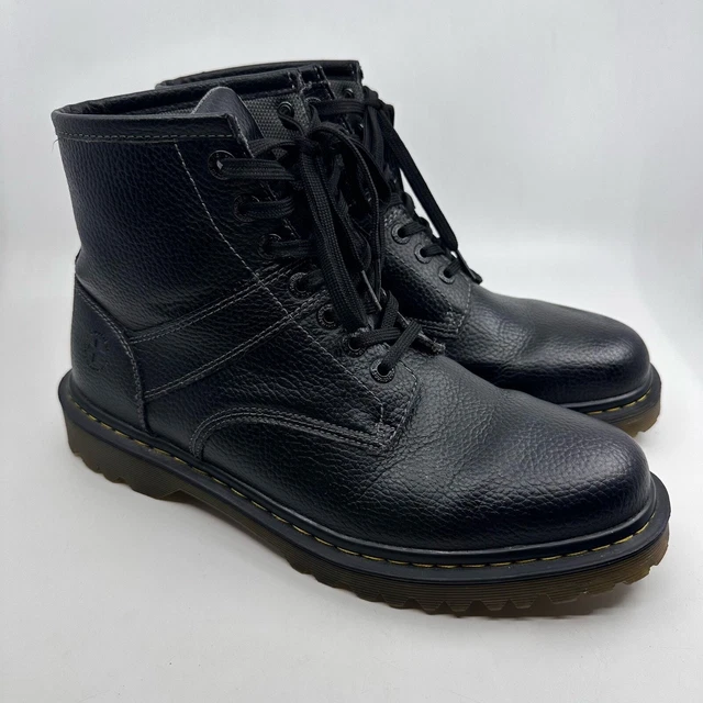 DOC MARTENS MENS Leather Lace Up "Roseland" Pebbled Boot 12M Black