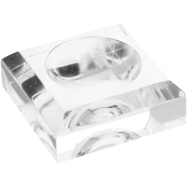 Plymor Clear Acrylic Square Base w/ Indented Circle, 2"W x 2"D x 0.75" (12 Pack)