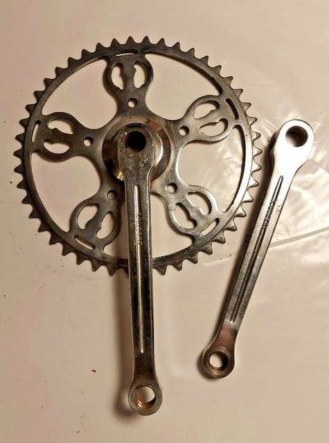 Pédalier Acier Vélo Ancien - 46 Dents - Pièce Vintage Pour Bicyclette Rétro