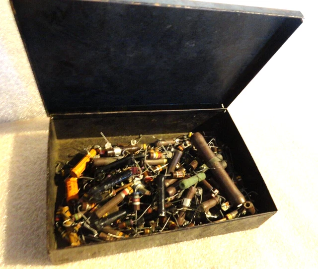 Vintage Variety LOT OF Carbon Composition Resistors 225 PIECES + BOX