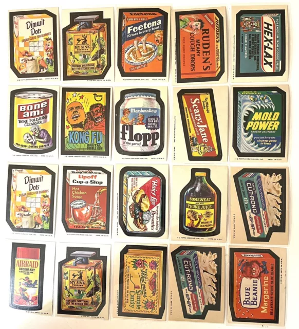 Vintage Lot 208 Of 1970s Topps Wacky Packages Die Cut Stickers Rare Tan Back