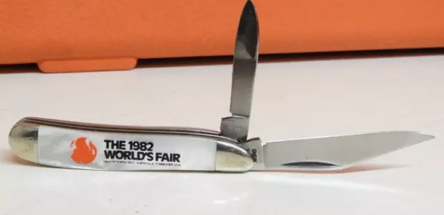 1982 Case Xx 8220 Usa Ss 8 Dot 2 Bladed Worlds Fair Peanut Knife