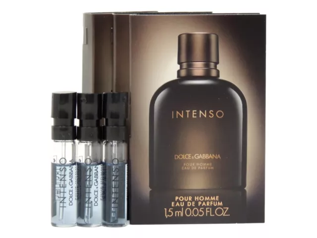 D&G DOLCE & GABBANA INTENSO POUR HOMME EDP 1.5ml .05oz x 3 COLOGNE SPRAY SAMPLES