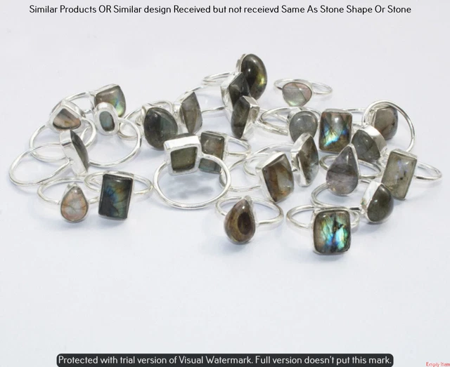 Labradorite 25 Piece Wholesale Ring Lots 925 Sterling Silver Ring NRL-2634