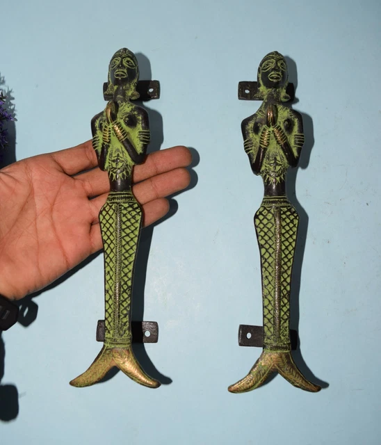 Mermaid Door Pull Set Brass Entrance door Handle Nautical Welcome Theme EK415
