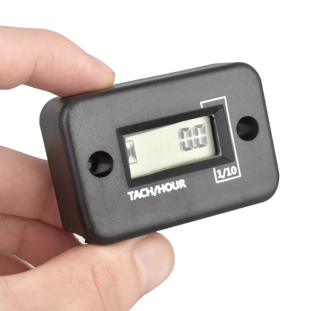DIGITAL TACHOMETER CHAINSAW Engine Tach Hour Meter Lawn Mower (Black,2