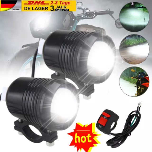 2x 20W LED Motorrad Nebelscheinwerfer Zusatzscheinwerfer mit Kabelbaum ADV  Tour