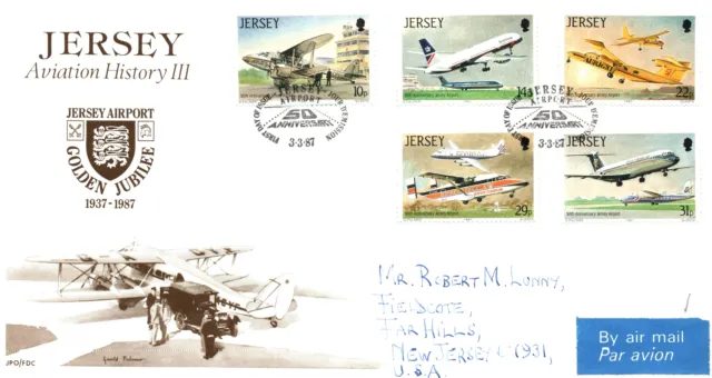 First Day Cover Jersey Aviation History Part Iii 1987