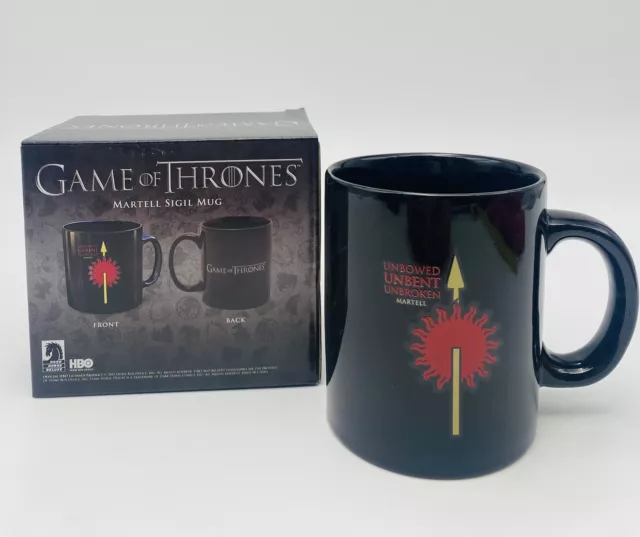 Game of Thrones House MARTELL Sigil Coffee Mug Cup. Unbowed Unbent Unbroken