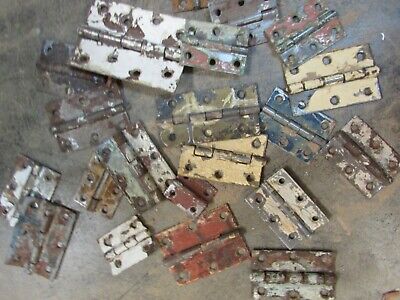 Antique Old Mexican Door Hinges-Lot (20)- Hardware-Assorted-Old Paint-Primitive