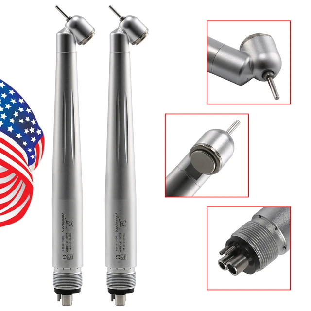 2 NSK Type Dental Surgical 45 Degree Fast High Speed Handpiece Air Turbine Drill