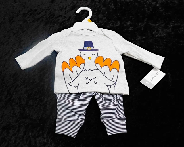 Carters Thanksgiving Turkey Top and Pants Infant Outfit (SIZE Newborn) NEW!