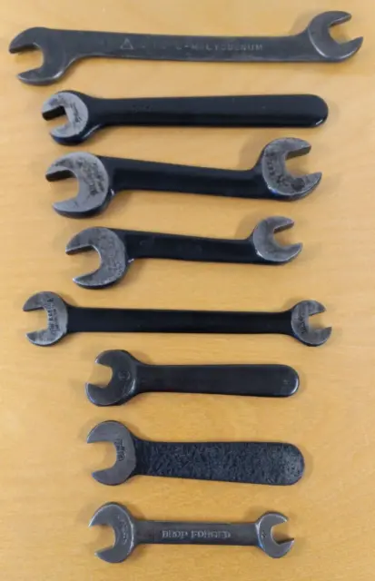 Lot of 8 Vintage Billings, Herbrand, The B&S Co Open End Wrenches Forged in USA