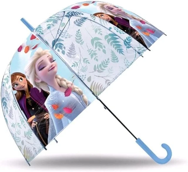 Ombrello Manuale Cupola 46cm Trasparente Frozen Disney Antivento  Anna Elsa