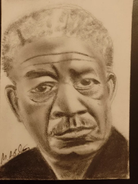 Morgan Freeman Aceo Sketch Card Original Signed