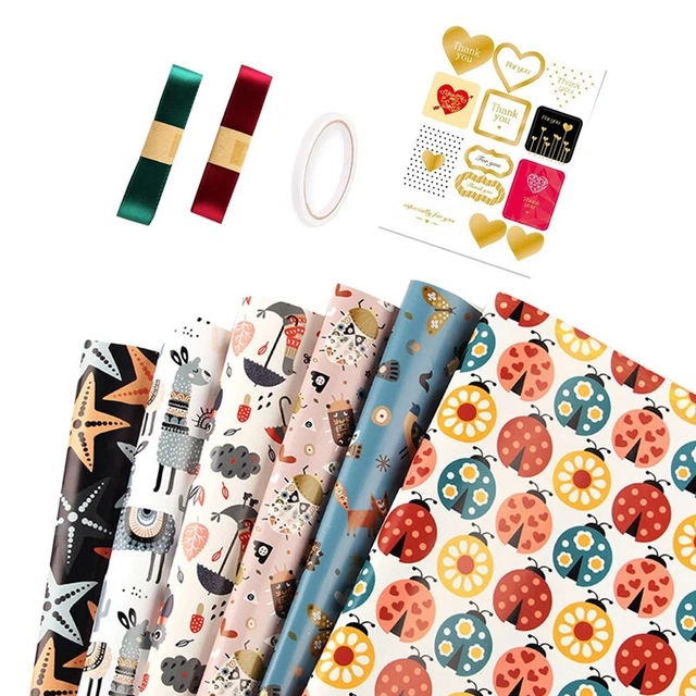 Envoltura 6 Hojas, Reciclable 70X 50cm para Niños, Niñas, Niños, Niños W2R8