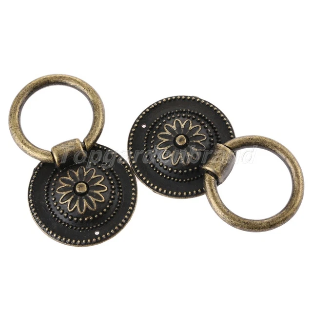 Retro Bronze Cabinet Door Drop Ring Knob Drawer Dresser Cupboard Pull Handle