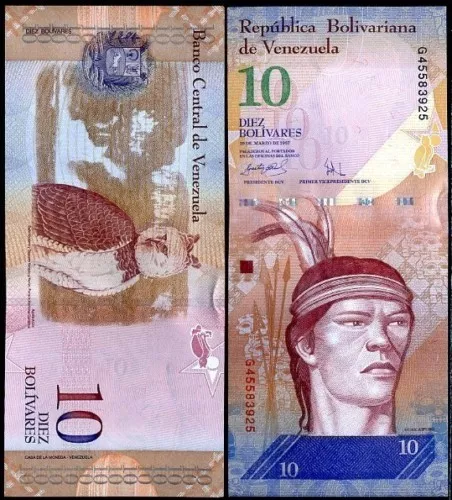 VENEZUELA Billet 10 BOLIVARES 2009 P90 INDIEN / HIBOU UNC NEUF