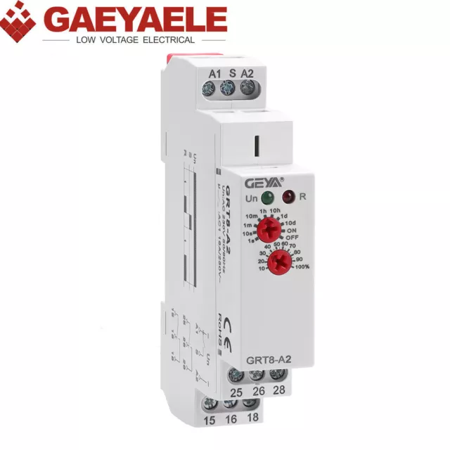 GAEYAELE On Delay Timer Relay 2SPDT Time Delay On Relay Timing AC220/230V 16A A2