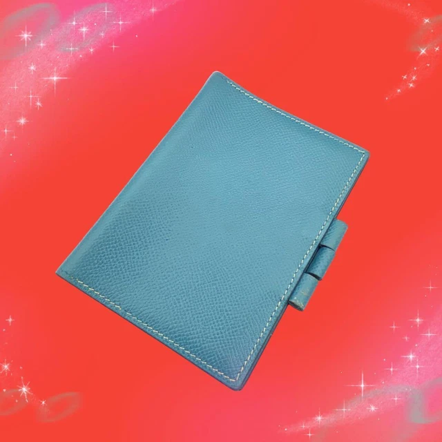 Hermes Agenda GM notebook cover light blue E stamp 13.5 x 9.5 cm Used Japan
