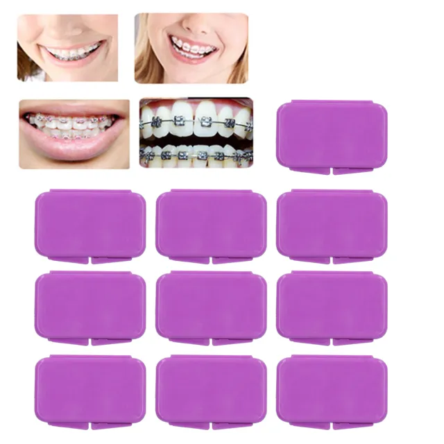 (Purple 10x Dental Care Orthodontic Wax For Braces Mouth Protection Dental JFF