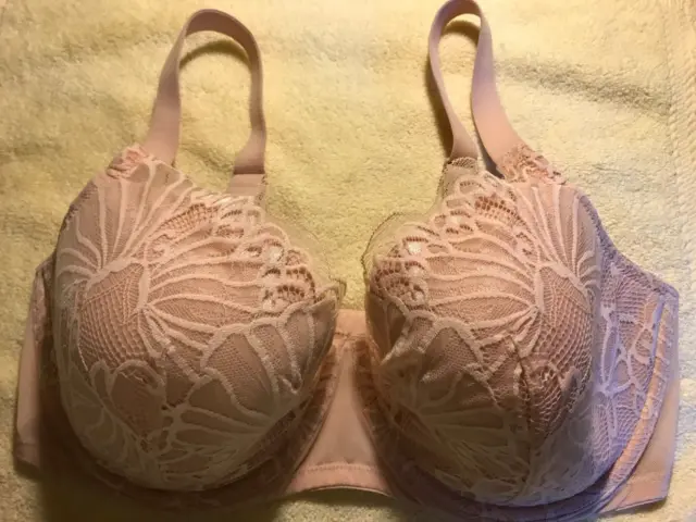 Paramour Bra Felina 36DDD Tempting Floral Darted Lace Seamless 135061 Beige