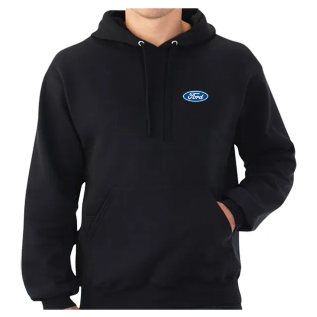Ford Logo Embroidered Classic Black Hoodie Work Wear Outdoor Sport Birthday Gift