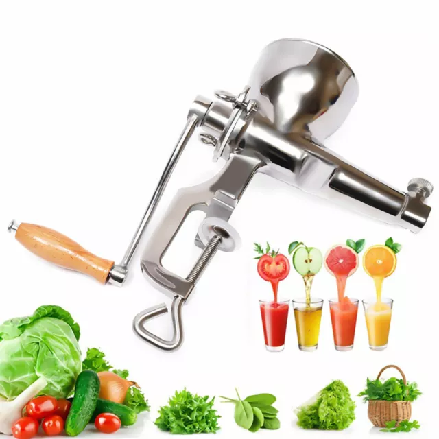 Hand Crank Wheat Grass Leafy Vegetable Juicer Stainless Steel Manual Extractor