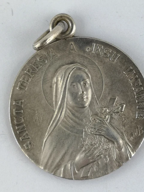Broche Religieuse Vintage Sainte Thérèse De Lisieux - Croix Émaillée - Ancienne - Occasion