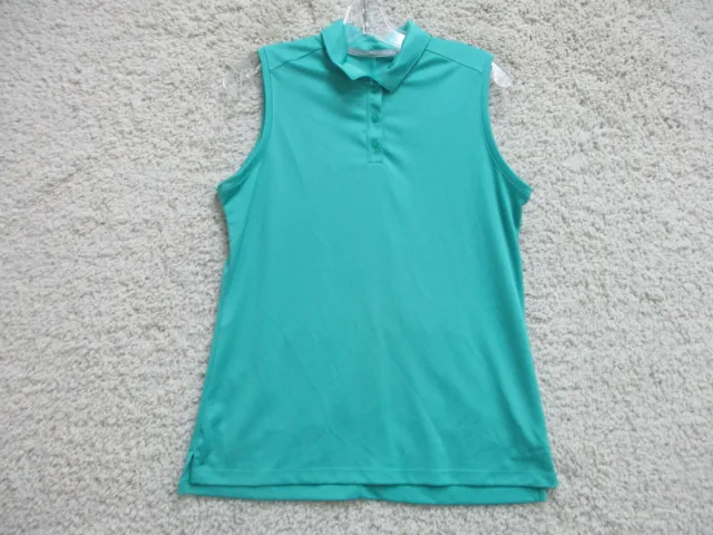 Nike Golf Polo Shirt Large Adult Green Sleeveless Dri Fit Stretch Logo Womens L