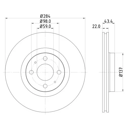 HELLA PAGID Disque de frein pour ALFA ROMEO FIAT LANCIA ABARTH