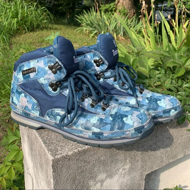 TIMBERLAND EURO BLUE camo boot pattern hiking boots 13M £178.76 ...
