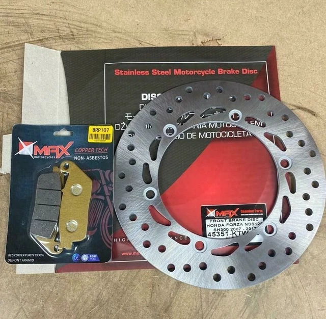 Fits Honda Forza Nss125 2014 - 2023 Front Brake Disc & Pad Set Max