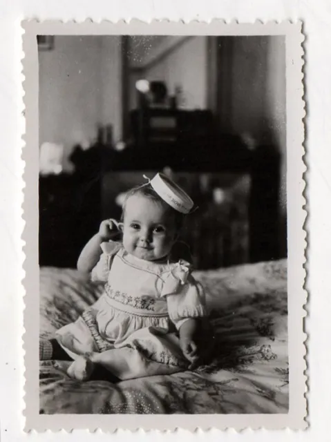 PHOTO ANCIENNE Petit déjeuner Bol Enfant Mère Vers 1940 Repas Profil  Boisson
