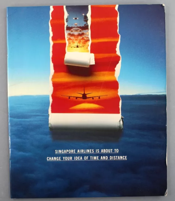 Singapore Airlines Boeing 747-400 Megatop Airline Brochure Cutaway Seat Map