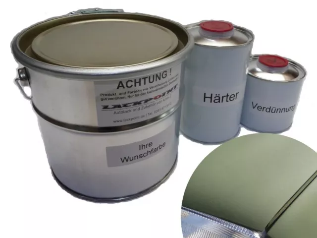 1,75 Liter Set 2K Automotive Paint Ral 6003 Green Matte of the Military Camo